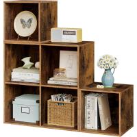 Estanteria Libreria con 6 Compartimentos, Estanteria de Almacenamiento de Madera, para Salon, Estudio y Oficina, Roble Claro, 90x30x90 cm - details 18