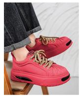 Papá zapatos versátiles casual zapatos deportivos Guochao hombres 2025 nuevos hombres de suela gruesa superficie de cuero aumentando zapatos blancos. - details 15