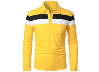 Polo de Golf para hombre, camiseta a rayas de manga larga con solapa, ropa deportiva transpirable, primavera y verano - details 1