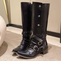 Botas de caballero para mujer, zapatos largos informales - details 1