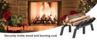 SucceBuy Rejilla para leña para chimenea, rejilla para quemar leña de alta resistencia con 6 patas de soporte, barras de acero sólido con recubrimiento en polvo de 3/4 pulgadas para chimenea interior y exterior - details 3
