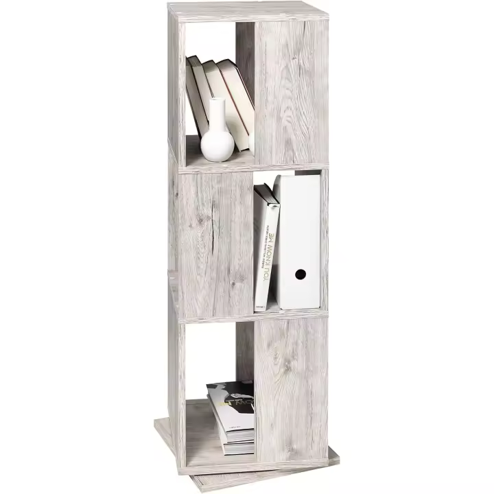 Estantería giratoria de imitación Madera de Roble arenosa Dimensiones 34 x 108 x 34 cm - 1
