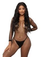 Body de malla con entrepierna abierta, lencería sexy transparente, estampado de calcetín de malla de nailon elástico - details 5