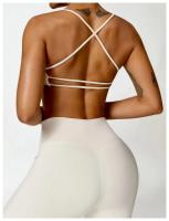 Sujetador de mujer con correa cruzada sujetador de yoga transpirable entrenamiento sexy espalda hermosa top de fitness - details 13