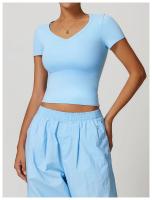 Tops de Yoga de lana a prueba de golpes para mujer, camiseta ajustada informal de manga corta para correr, Pilates, ropa de Fitness, Camiseta deportiva fina de secado rápido - details 9