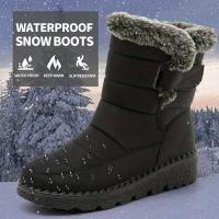 Women's Solid Color Snow Boots Casual Fur Lined Hook & Loop Boots Warm Fashion Platform Winter Boots - details 11