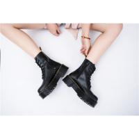 Suelas gruesas con forro polar Botas Dr. Martens, cremalleras laterales, botas cortas de mujer británica, suelas de pastel, botas de trabajo y zapatos de algodón - details 18