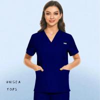 Uniforme para enfermería de Hospital, Tops para cirugía, camisas de manga corta para mujer, ropa de trabajo para clínica Dental, blusa de enfermera, ropa de médico negra - details 9