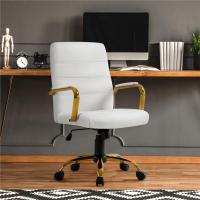 Silla de Trabajo Ajustable de Altura Diseño de Resalto Material Sintético Negro - details 3