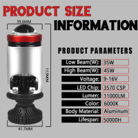 Válvula Solenoide M01T H4 LED faro doble lente luz cercana y lejana - details 0