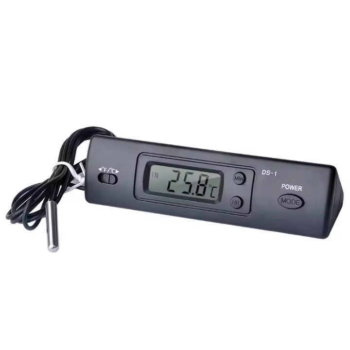 Termómetro LCD para coche, controlador de Sensor de temperatura C/F, termostato interior y exterior con DS-1 de sonda - 1