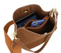 Bolso de mano de moda de gran capacidad, bolso de ocio retro, tipo cubo simple, tela esmerilada, estilo retro europeo y americano. - details 1