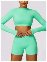 Pantalones cortos de Yoga de cintura alta para mujer, mallas cortas de realce de barriga para Fitness, gimnasio, correr - details 17
