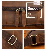 Bolso cilíndrico horizontal, bolso de hombro de cuero de caballo loco para hombres, bolso transversal de cuero genuino europeo y americano retro para hombres - details 12