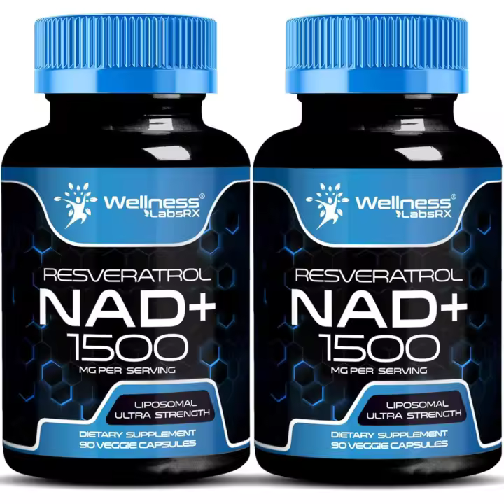 WELLNESS LABSRX Suplemento, suplemento liposomal de NAD+ de 1500 mg con resveratrol, NAD Plus que estimula la salud celular, - 1
