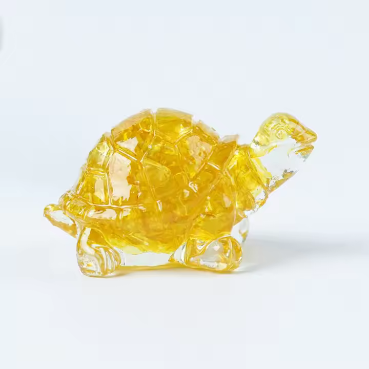 Estatua de Tortuga de Vidrio de 6 Piezas, colección de Vidrio soplado a Mano, pisapapeles de decoración de Animales - 1
