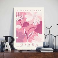 Cuadro de Pintura Nórdica en Lienzo con Marco de 3pcs Flores Salvajes del Mercado Posters Daneses Pastel Artístico para Pared de Dormitorio Decoración Aestética Material de Lienzo Marca JUBEER - details 2