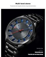 Reloj de Cuarzo CURREN 8406 Diseño Sencillo de Acero Inoxidable Negro Automático Correa de Cuero - details 3
