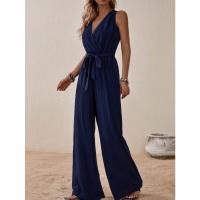 2025 Nuevo Mono Halter Estilo Europeo Y Americano Nueva Llegada Con Cordones De Cintura Alta Mono Sin Mangas Moda Conjunto Casual - details 31