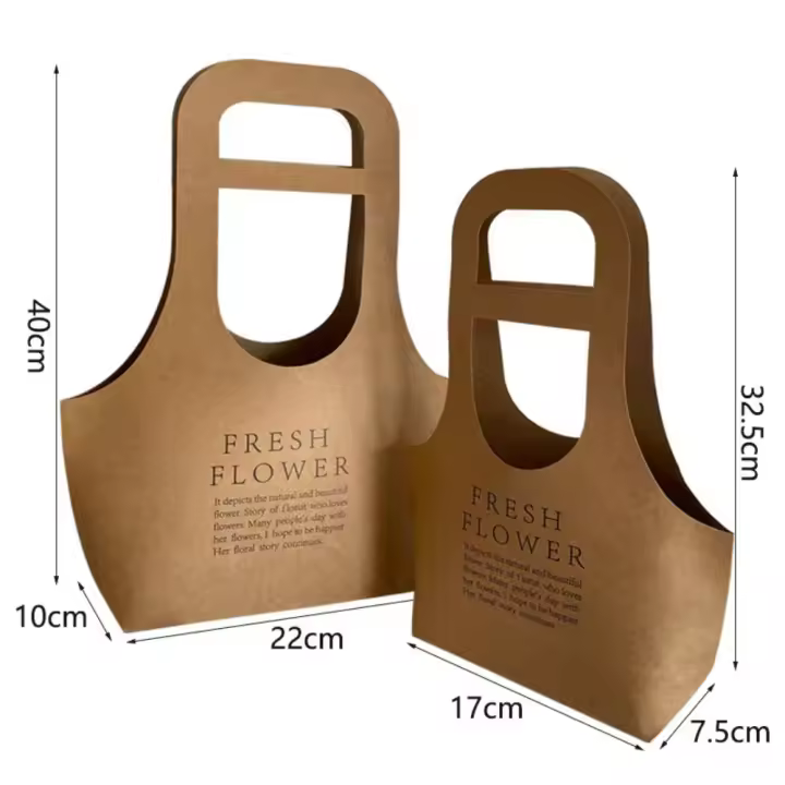 Caja de flores de boda, bolsa de embalaje de ramo de papel Kraft, Cajas de Regalo, bolso de flores, envoltura Floral de papel impermeable, nuevo - 1