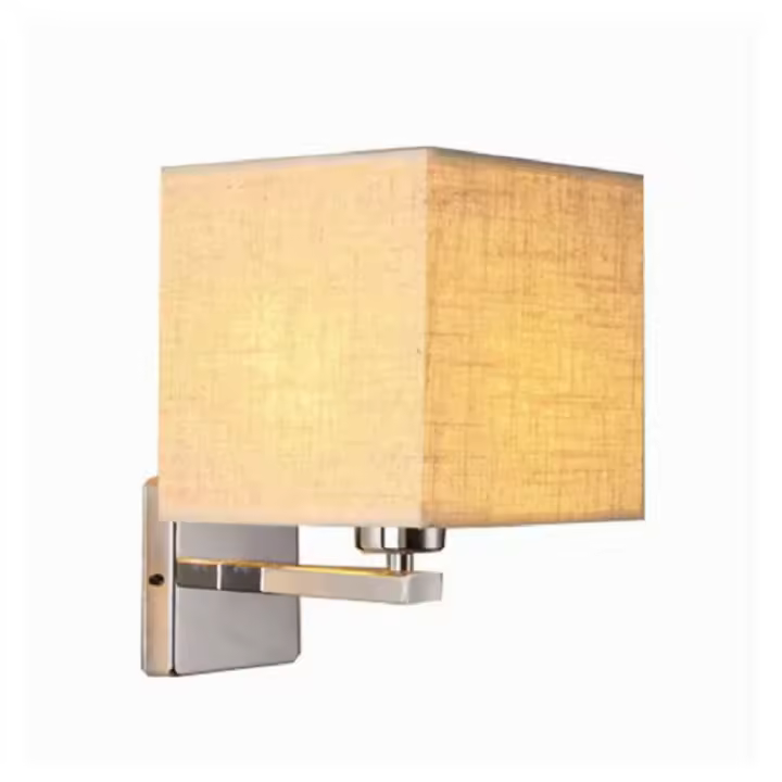 Lámpara led de pared moderna para dormitorio, candelabros de pared para escalera de Hotel, accesorio de pantalla de tela blanco y negro de acero inoxidable - 1