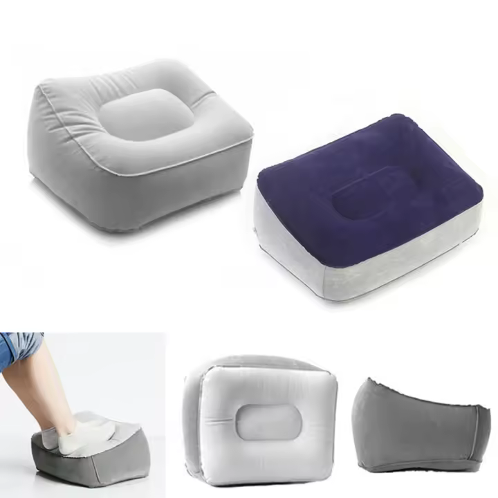 Almohada Inflable Portátil para Pies Alivio de Pies en Viaje Aéreo, Oficina, Hogar - 1