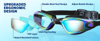 Gafas de natación para miopía para adultos, lentes profesionales para piscina, antivaho, ópticas, impermeables, dioptrías - details 1