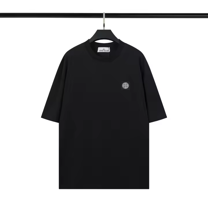 Camiseta de manga corta de alta calidad para hombre, camiseta de verano de manga corta a la moda, bordado de Stone Island - 1