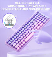 Teclado inalámbrico ergonómico para Pc/portátil/escritorio, 2,4 teclas, Retro, redondo, función Multimedia, 106G - details 4