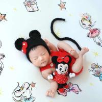 Ropa de Bebé Hecha a Mano con Estampado de Lobo y Cachorro Ropa de Peluche de Oso de Crochet para Recién Nacidos Suministros de Fotografía - details 6