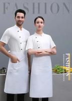 Camisa de trabajo de cocina para restaurante, chaqueta de Chef de manga corta de verano Unisex para hombres y mujeres, uniforme de Chef de cocina - details 1
