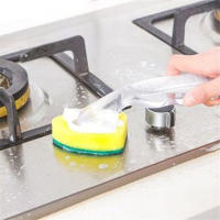Cepillo de Limpieza para Cocina con Mango Largo y Recargable Dispensador de Jabón Herramienta de Lavado de Platos con Esponja Automática - details 6
