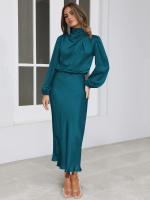 Primavera Verano nuevo vestido de manga larga de satén de gama alta vestido de noche elegante para mujer ropa de fiesta vestidos de celebridades - details 20