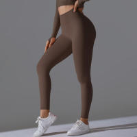 Hamidou-Pantalones deportivos de Yoga para mujer, mallas de cintura alta y caderas ajustadas, glúteos de melocotón, pantalones de Yoga desnudos de cintura alta - details 86