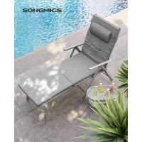 Larga, baño Sol con colchón 6 cm Grosor, reposacabezas extraíble, Aluminio antióxido, Transpirable, reclinable, Carga máxima 150 kg, Gris GCB24GY - details 5