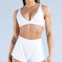 Nuevo sujetador deportivo minimalista de spandex con costura nueva, adecuado para el fitness femenino, estiramiento, ropa de yoga transpirable. - details 2
