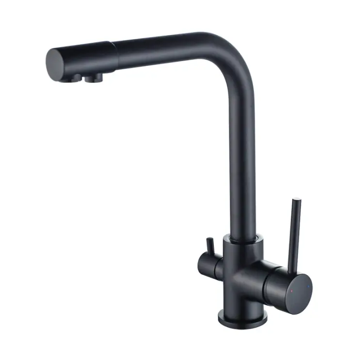 Grifo de doble interruptor mate 304 de acero inoxidable negro con función de filtrado - 1