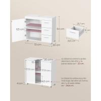 Mueble Bajo Lavabo Armario de Baño con 3 Cajones Diseño Trasero con 2 Compartimentos - details 12