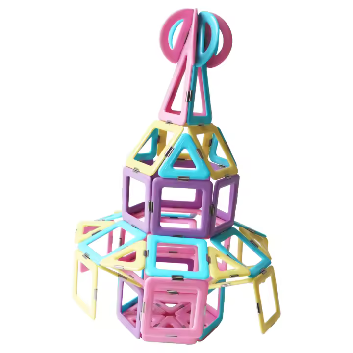 Juego de construcción magnética de gran tamaño para niños, 80 piezas, bloques de construcción magnéticos para niños, juguetes magnéticos para niñas - 1