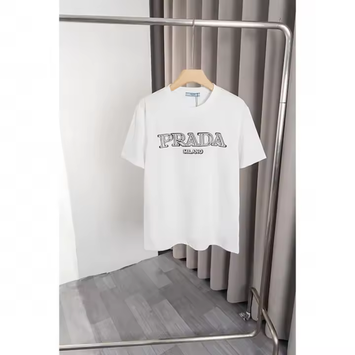Camisa de manga corta con logotipo frontal de moda de verano de alta calidad, camiseta holgada de algodón puro para hombre, nuevo accesorio de camisa informal estilo pareja - 1