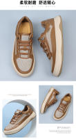 Nuevos zapatos de hombre, zapatos de malla de cuero con plataforma transpirable para hombre, zapatos deportivos y de ocio. - details 16