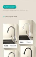 Grifo, grifos de cocina grises giratorios extraíbles, grifo de lavabo de baño con fregadero de verduras, grifo multifuncional, 수전 - details 2