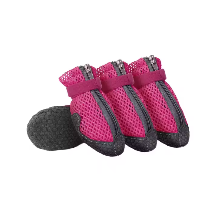4 Uds. Zapatos cómodos de moda para perros, zapatos de malla transpirables antideslizantes para perros, calzado protector fácil de limpiar para perros al aire libre - 1