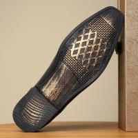 Zapatos elegantes de cuero para hombre, calzado Formal de lujo para oficina, fiesta, negocios, marrón, inglés, color negro - details 10