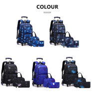 Mochila escolar con ruedas para niño, bolsa de libros para estudiantes, bolsa de escuela primaria, mochilas rodantes para niño de tres piezas - details 7