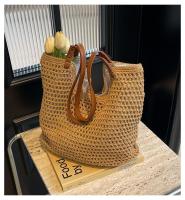 Bolso H7 de gran capacidad para mujer, nuevo bolso de playa para vacaciones en la playa, bolso de mano tejido de paja para ir al trabajo - details 0