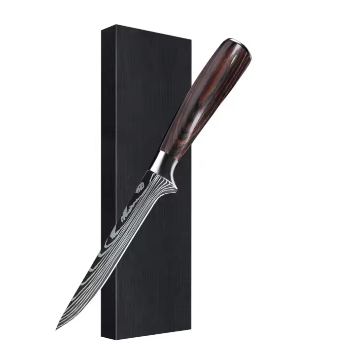 MDHAND Cuchillo Jamonero Flexible de 6 pulgadas para Cortar Piezas de Jamón. Cuchillo de Cocina Profesional para Jamón. Perfecto para Lonchear - 1