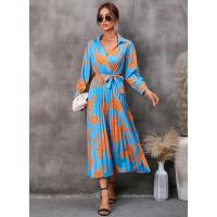 Vestido floral para mujer, vestidos de manga larga con cuello en V, bonito elegante, nuevo, - details 9