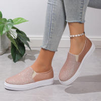 Mocasines de lentejuelas doradas brillantes para mujer, zapatillas de plataforma sin cordones de cuero Pu, zapatos planos antideslizantes informales para mujer, Otoño, 2024 - details 13