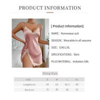Pijama de seda con falda corta halter transpirable para camisón de verano de talla grande - details 0